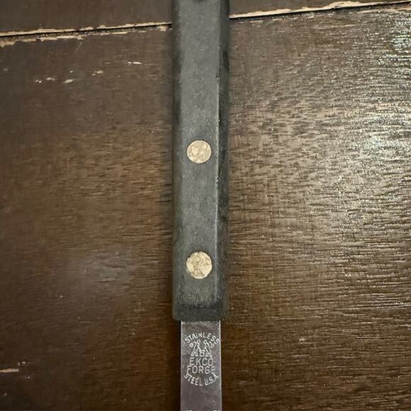 Vintage Ecko Forge Stainless Steel 2 Prong Meat Fork Wood Handle - Made in USA - Picture 2 of 4